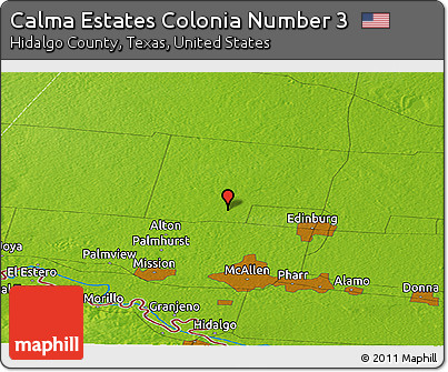 Physical Panoramic Map of Calma Estates Colonia Number 3