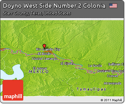 Physical Panoramic Map of Doyno West Side Number 2 Colonia
