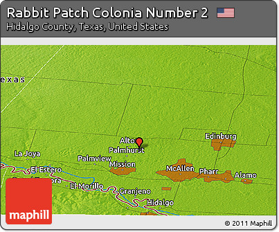 Physical Panoramic Map of Rabbit Patch Colonia Number 2