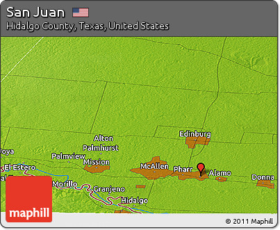 Physical Panoramic Map of San Juan