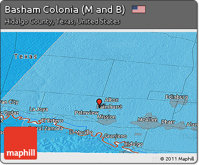 Political Panoramic Map of Basham Colonia (M and B)