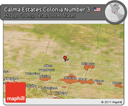 Satellite Panoramic Map of Calma Estates Colonia Number 3