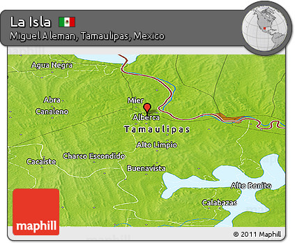 Physical Panoramic Map of La Isla