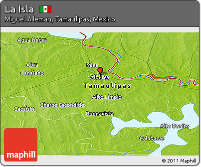 Physical Panoramic Map of La Isla