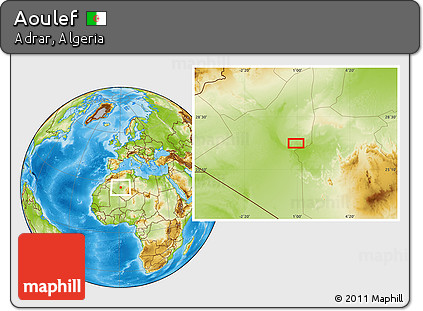 Physical Location Map of Aoulef