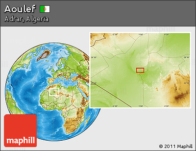 Physical Location Map of Aoulef