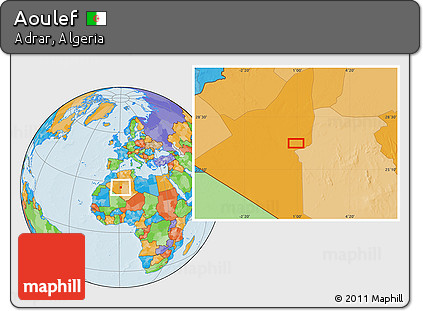 Political Location Map of Aoulef