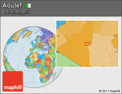 Political Location Map of Aoulef