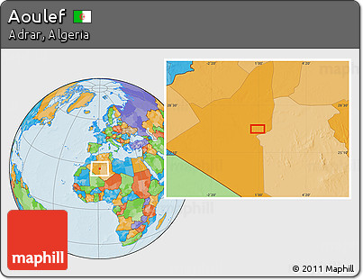 Political Location Map of Aoulef