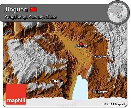 Physical 3D Map of Jinguan