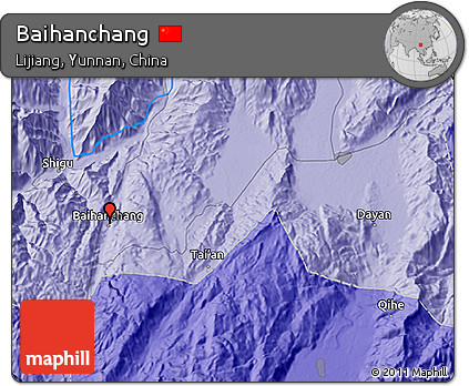 Political 3D Map of Baihanchang