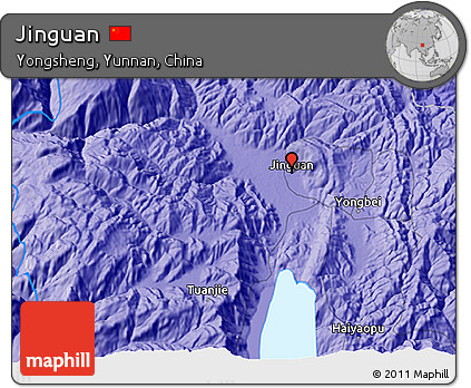 Political 3D Map of Jinguan