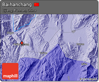 Political 3D Map of Baihanchang