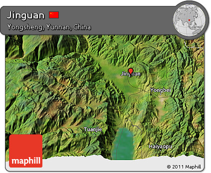 Satellite 3D Map of Jinguan