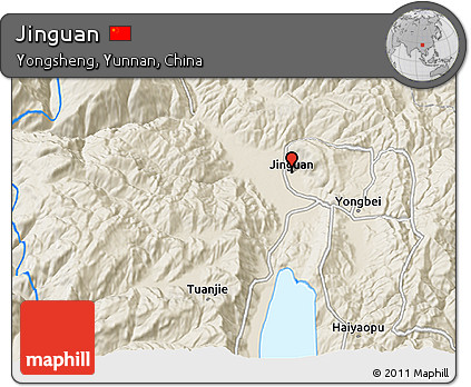 Shaded Relief 3D Map of Jinguan
