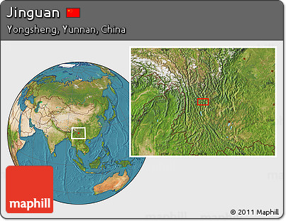 Satellite Location Map of Jinguan