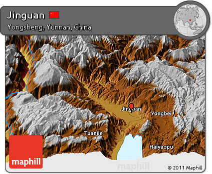 Physical Panoramic Map of Jinguan