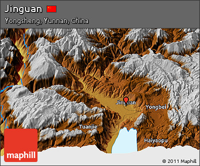 Physical Panoramic Map of Jinguan
