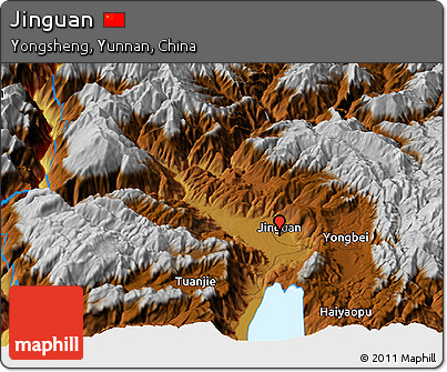 Physical Panoramic Map of Jinguan