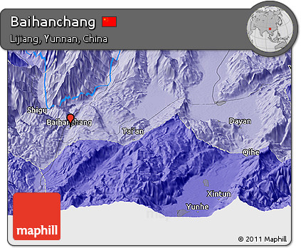 Political Panoramic Map of Baihanchang