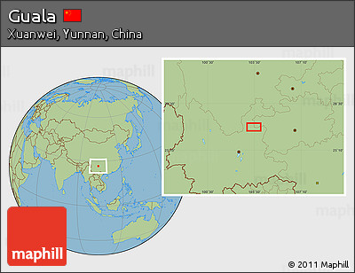 Savanna Style Location Map of Guala