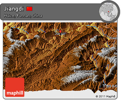 Physical Panoramic Map of Jiangdi