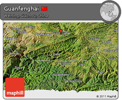 Satellite Panoramic Map of Guanfenghai