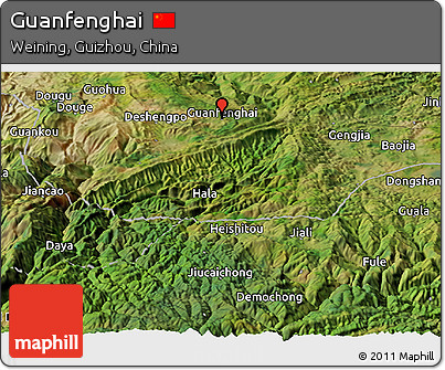 Satellite Panoramic Map of Guanfenghai
