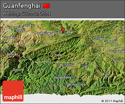 Satellite Panoramic Map of Guanfenghai