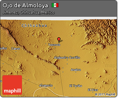 Physical 3D Map of Ojo De Almoloya