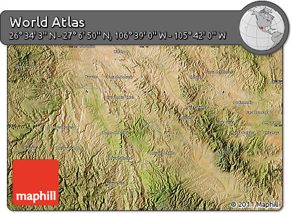 Satellite Map of the Area around 26° 50' 27" N, 106° 10' 30" W