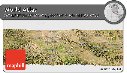 Satellite Panoramic Map of the Area around 26° 50' 27" N, 106° 10' 30" W