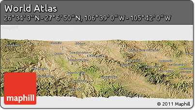 Satellite Panoramic Map of the Area around 26° 50' 27" N, 106° 10' 30" W
