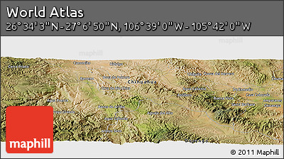 Satellite Panoramic Map of the Area around 26° 50' 27" N, 106° 10' 30" W