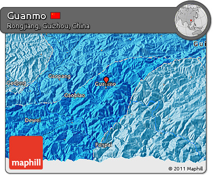 Political 3D Map of Guanmo