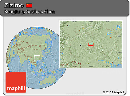 Savanna Style Location Map of Zizimo, hill shading