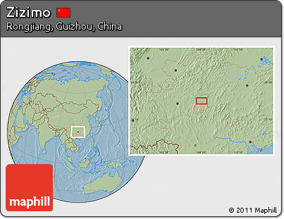 Savanna Style Location Map of Zizimo, hill shading