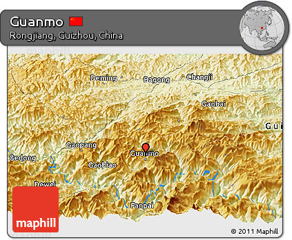 Physical Panoramic Map of Guanmo