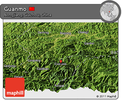 Satellite Panoramic Map of Guanmo