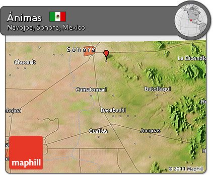 Satellite 3D Map of Ánimas