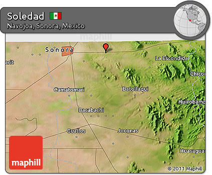 Satellite 3D Map of Soledad