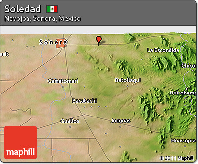 Satellite 3D Map of Soledad