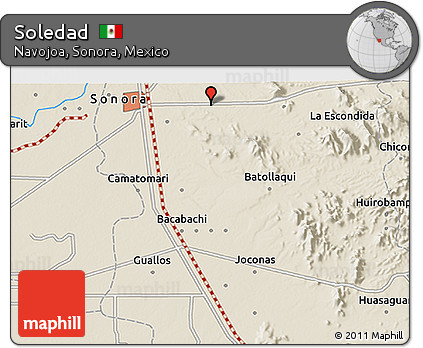 Shaded Relief 3D Map of Soledad