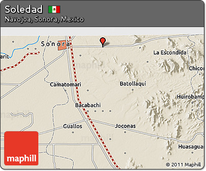 Shaded Relief 3D Map of Soledad