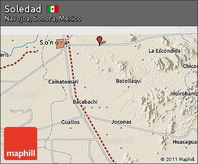 Shaded Relief 3D Map of Soledad