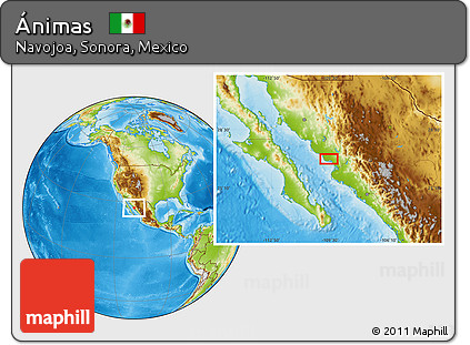 Physical Location Map of Ánimas