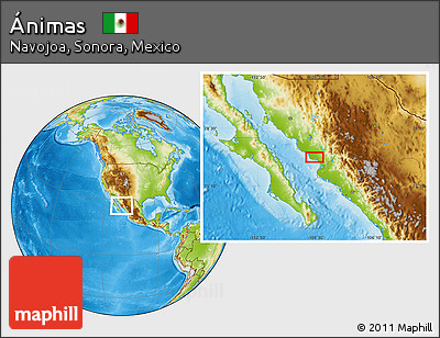 Physical Location Map of Ánimas