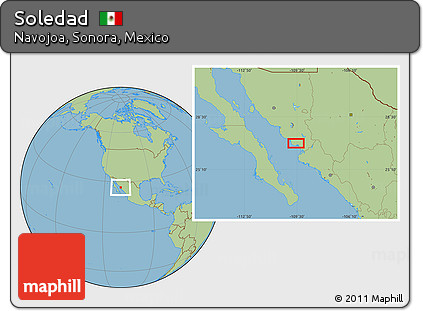 Savanna Style Location Map of Soledad