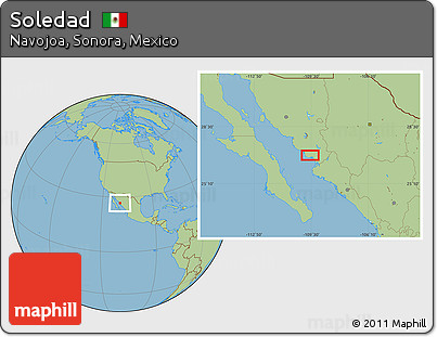 Savanna Style Location Map of Soledad