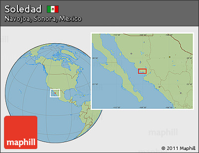 Savanna Style Location Map of Soledad